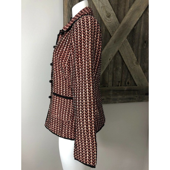 Doncaster Zigzag Stripe Button Up Blazer Jacket 6 - Picture 4 of 9